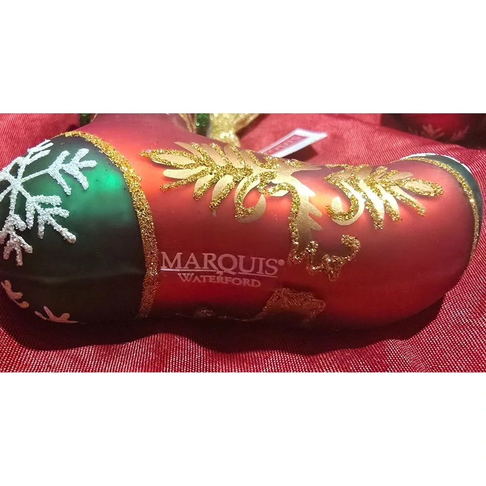 Marquis by Waterford Christmas Stockings Set of 2 Glass Ornaments 155195